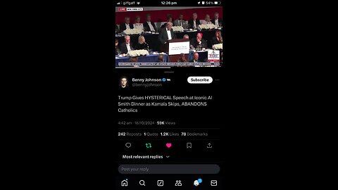 Trump speaking at Catholic Charity Al Smith Dinner 17/10/2024 part 1