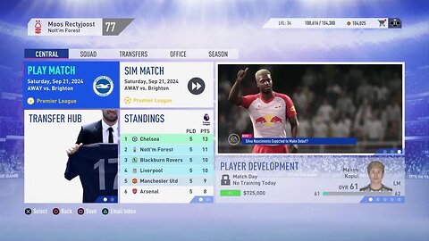 Nottingham Forest S:7 2024-2025 UEFA Champions League Group Play Match 1 @ RB Salzburg