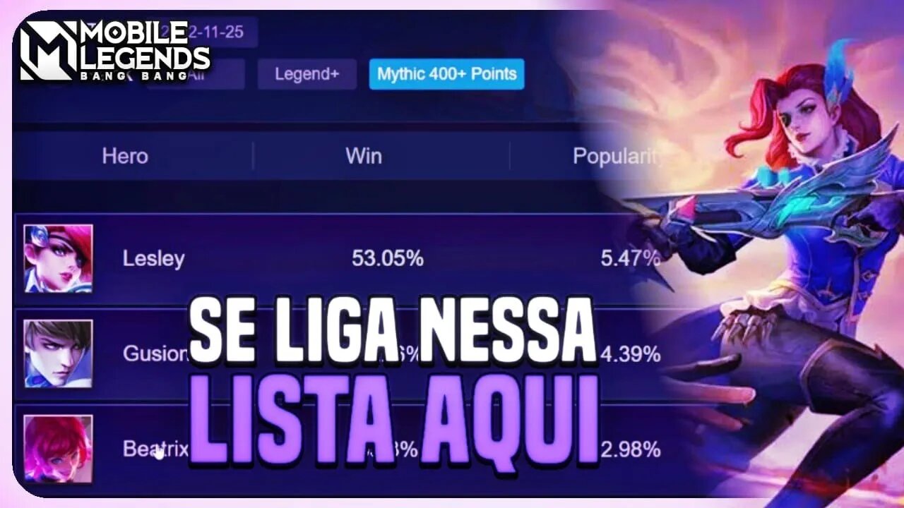 ESSA LISTA DO META DA MOONTON VAI TE SURPREENDER | MLBB