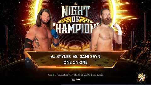 WWE 2k24 AJ Styles vs Sami Zyan