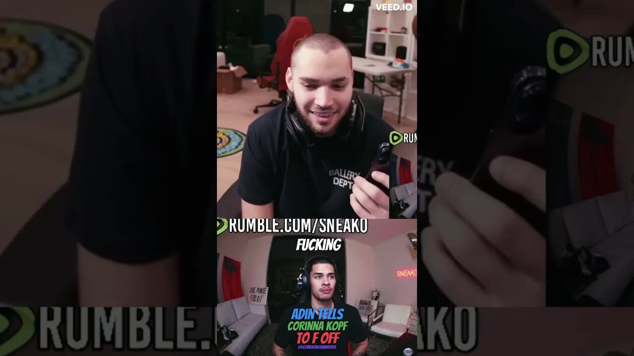 SNEAKO reacts to Pudgy Adin Ross roasting Corinna Kopf 💯💯