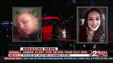 Missing child after mother stabs her older sister