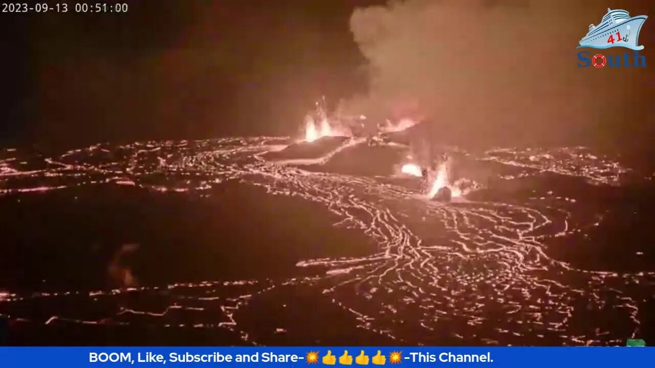 Live In Real Time Kīlauea Volcano, Hawaii (Halemaʻumaʻu crater). 13-14/09/2023.