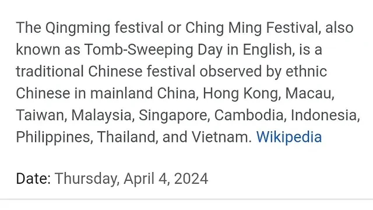 QINGMING : TOMB SWEEPING FESTIVAL