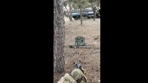 Russian soldiers destroying abandoned Ukrainian air defense systems S-300
