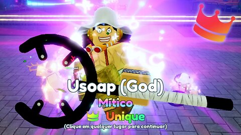 SORTUDÃO COM... USOPP GOD COM UNIQUE LVL. 100 EVOLVED NO ANIME ADVENTURES - Roblox