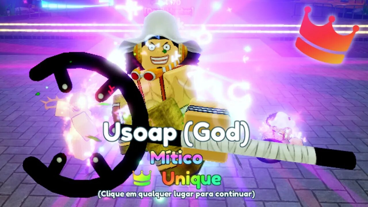 SORTUDÃO COM... USOPP GOD COM UNIQUE LVL. 100 EVOLVED NO ANIME ADVENTURES - Roblox