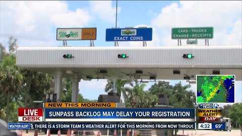 SunPass backlog could create vehicle registration delays
