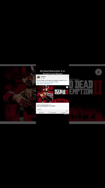 Red Dead Redemption 2 on Tonight’s Live Stream! See you there!!! #gamer #fyp #twitch