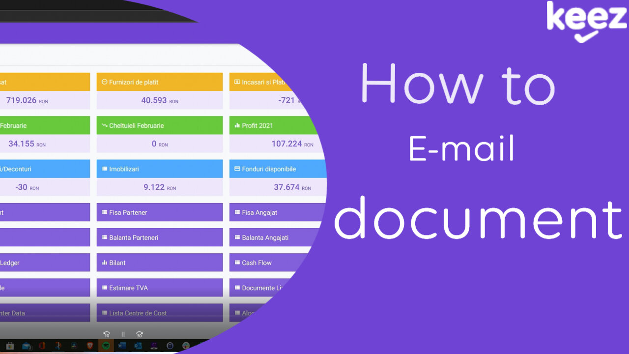 Incarcare document prin e-mail in Keez.ro 2