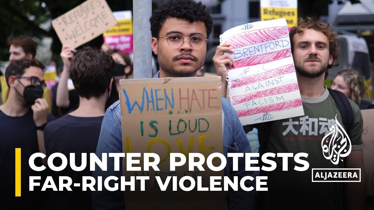 Anti-racist protesters gather in Rotherham to prevent far-right attacks