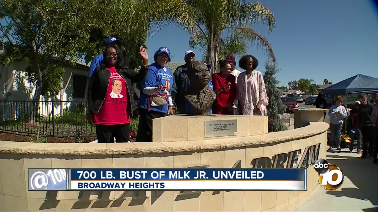 Ribbon cutting of 700-pound MLK Jr. bust in Broadway Heights