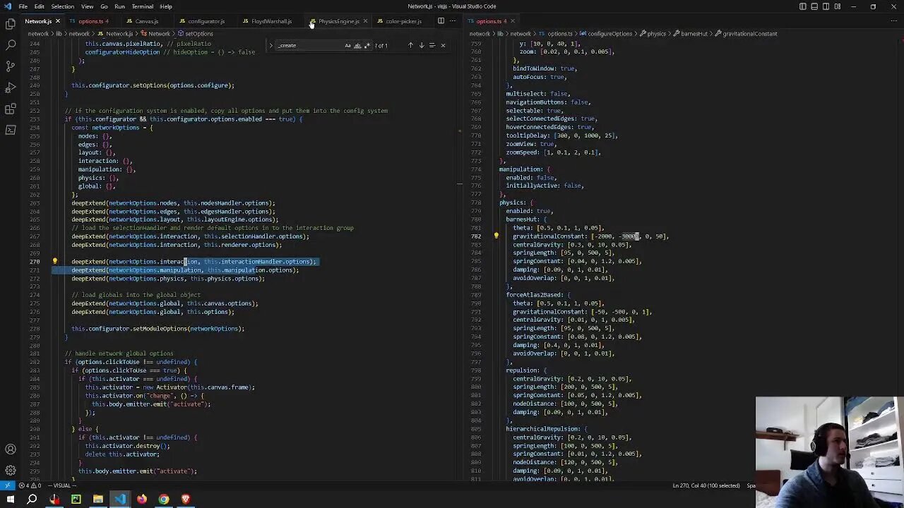 Explaining how the VisJS configuration system works