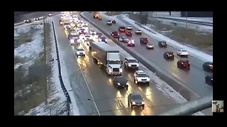 Frozen Roads Cause Pileup Road Closure