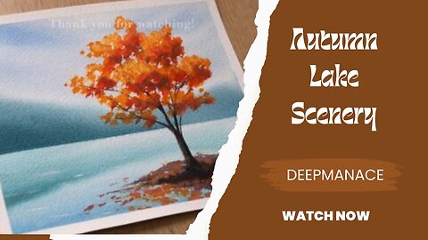 Watercolor Painting for Beginners / Autumn Lake Scenery / Step by Step Tutorial