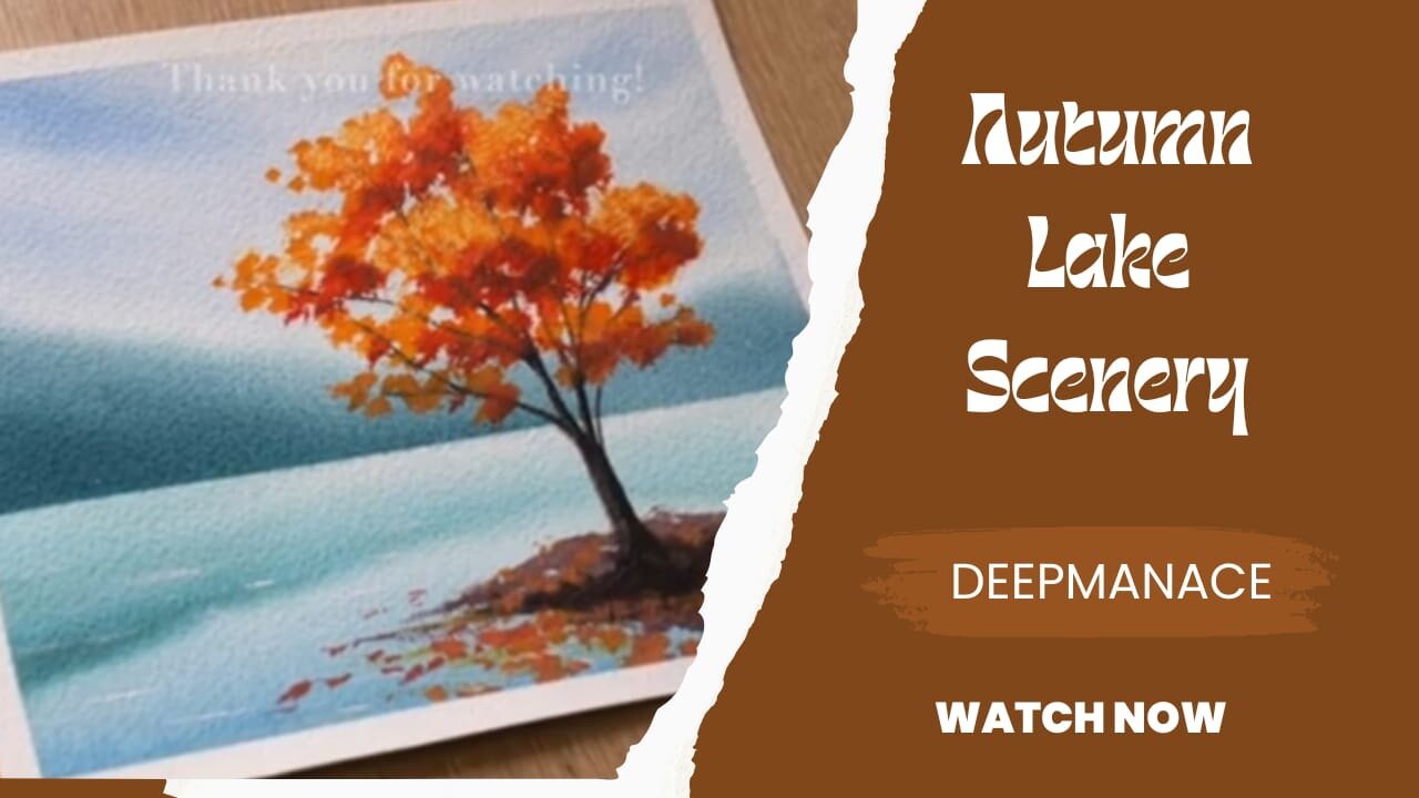 Watercolor Painting for Beginners / Autumn Lake Scenery / Step by Step Tutorial