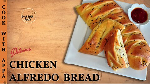 Chicken Alfredo Bread | Chicken Bread Roll | Creamy Chicken Bread | Bakery Style Chicken Bread