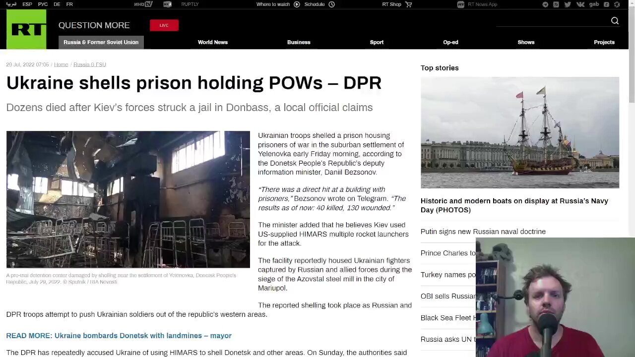 Ukraine Military shells building housing Ukraine POWs