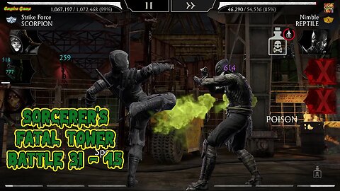 MK Mobile: Sorcerer's Fatal Tower Battle 31 - 45 / Battles On Auto