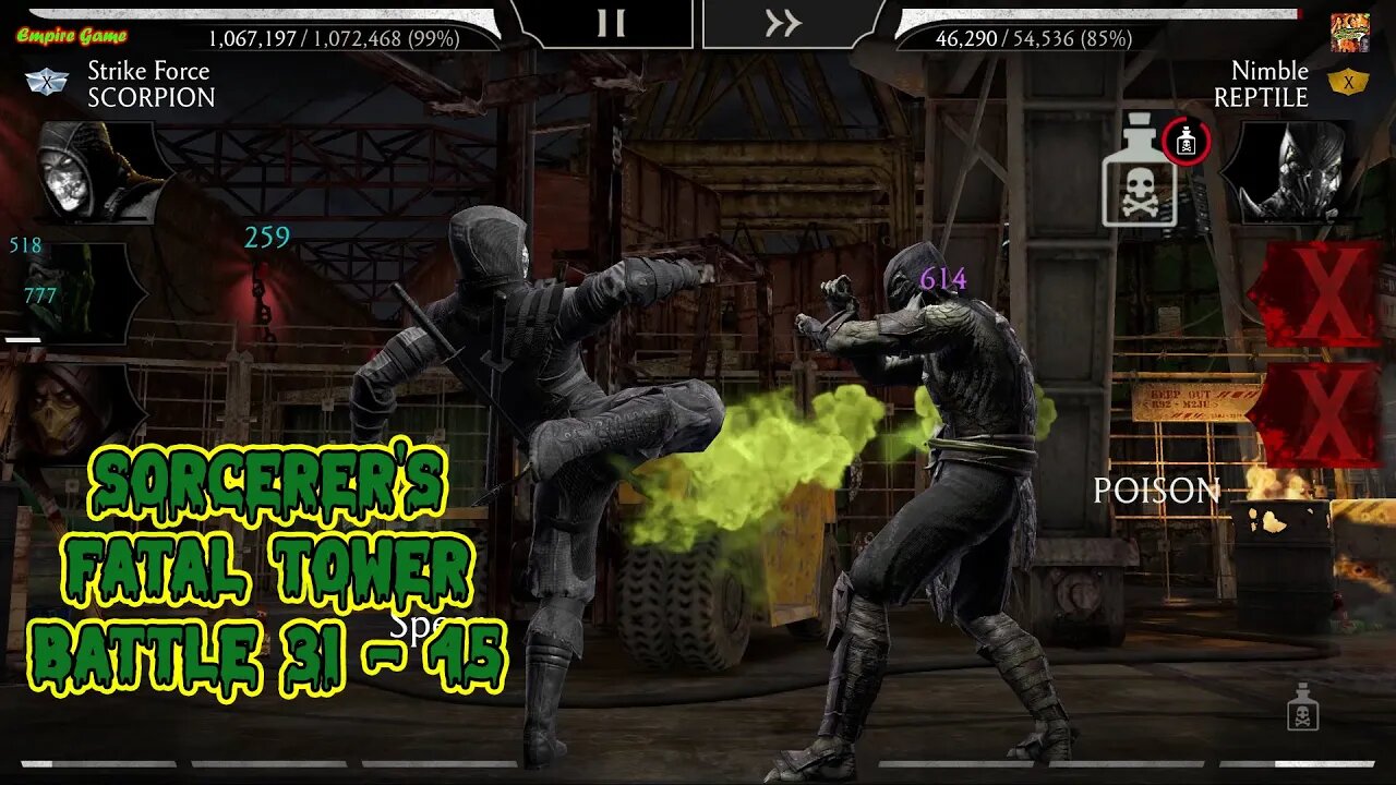 MK Mobile: Sorcerer's Fatal Tower Battle 31 - 45 / Battles On Auto