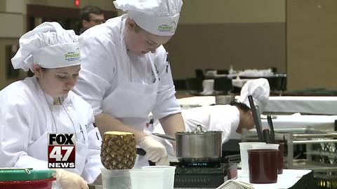 Final day of competition in culinary event with high schoolers