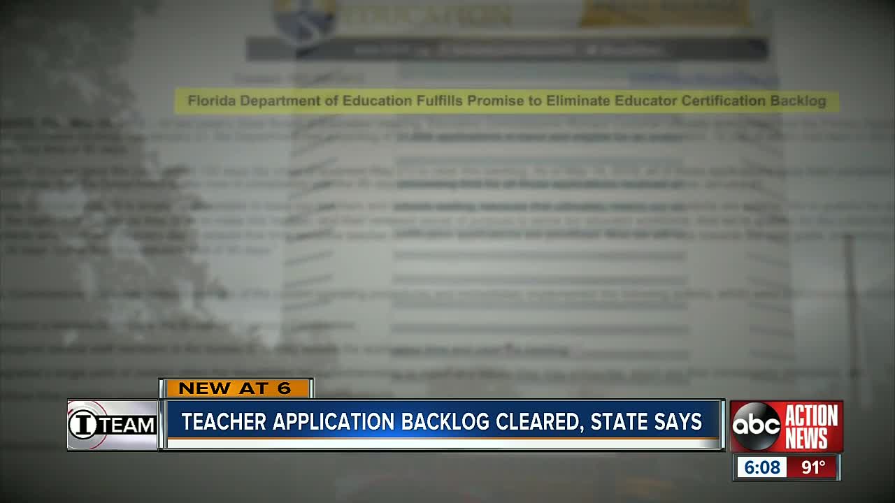 'Significant' teacher application backlog cleared, Florida's education boss declares