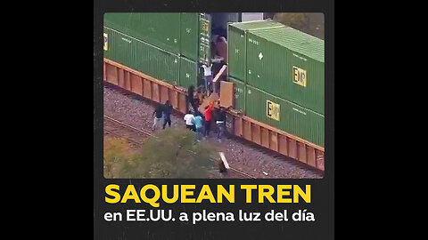 Decenas de ladrones vacían un vagón de tren en plena luz del día en EE.UU.