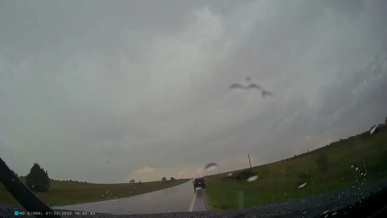 Storm Chase July 22 Clay County Car Hydroplaned in to ditch.