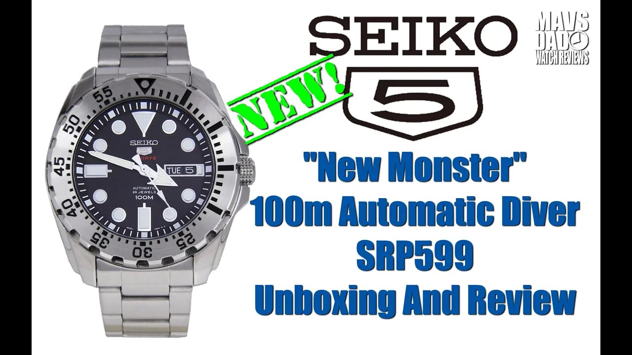 Is This A Diver? | Seiko 5 New Monster 100m Automatic Diver SRP599 Unbox & Review