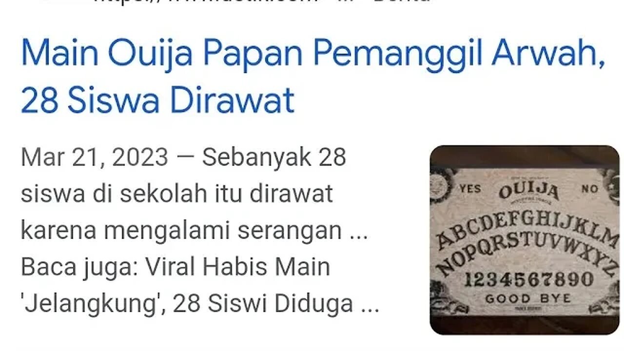 OUIJA INI JELANGKUNG.. SETAN ITU ADA .. HARUS DIBAWA PULANG .. TEMENIN SI SETAN SAMPE PULANG!!