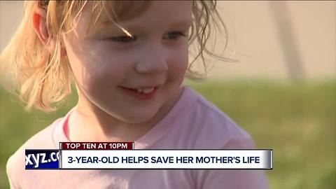 Heroic 3-year-old saves mother's life