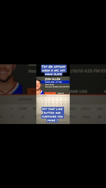 Dreams Top Picks for NFL WEEK 6 DFS Quarterbacks 10/16/2022 Daily Fantasy Sports Strategy DraftKings