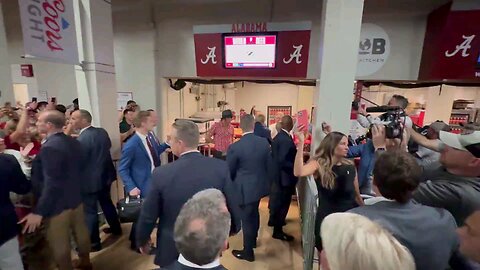 Trumps arrival at the Bryant-denny stadium for the Alabama vs Georgia football game