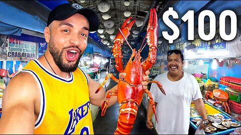 $100 Seafood Market Challenge in Philippines! 🇵🇭