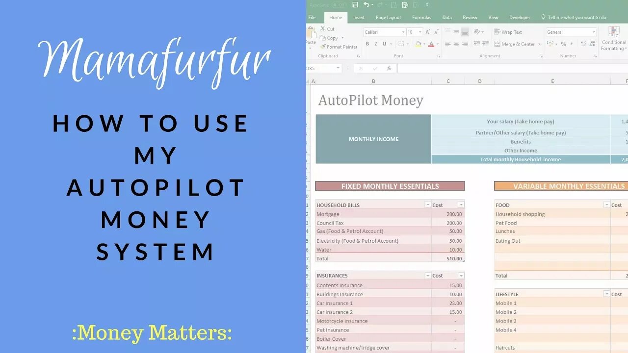 How to use my AutoPilot Money Budgetting & Financial Goals ¦ Easy weekly budgetting spreadsheet