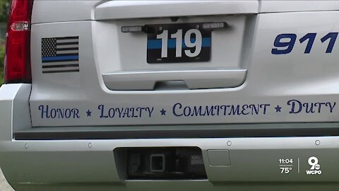 Madeira debating removing 'Thin Blue Line' symbol from city's police cruisers