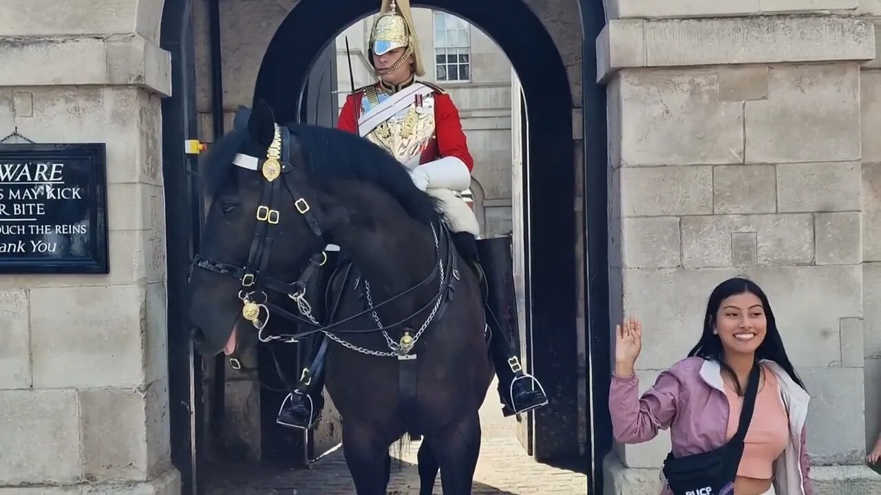 King's guard screams make way on horse back #horseguardsparade