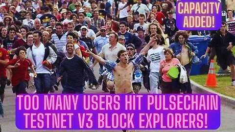 Too Many Users Hit Pulsechain Testnet V3 Block Explorers! Capacity Added!
