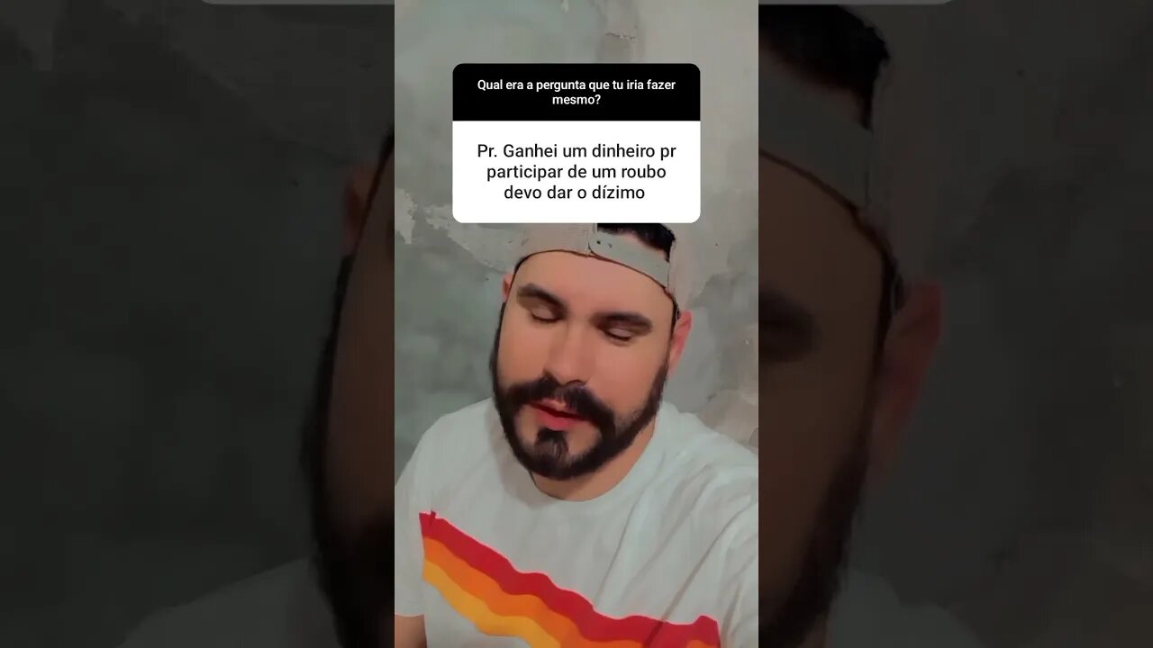 Ganhou dinheiro ilícito e ainda quer dar o dízimo! a filho do cão.