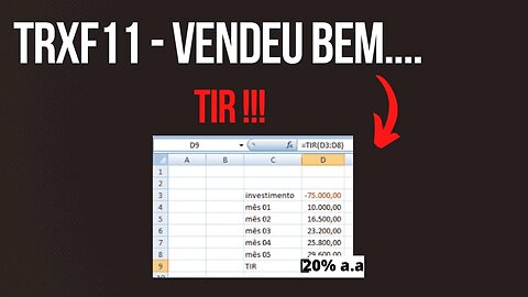 #TRXF11 FUNDO VENDEU BEM E COM ALAVANGEM!!