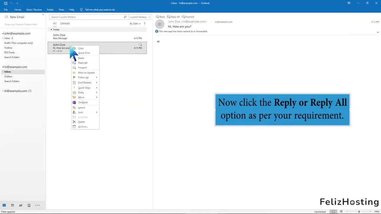 How to Reply to an Email in Outlook 2019 FelizHosting