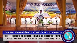 CULTO CONGREGACIONAL: LUNES 10 OCTUBRE 2022