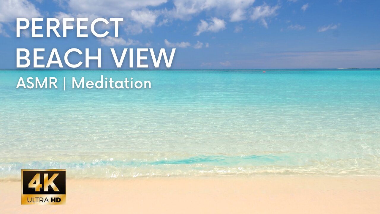 Tropical Beach View with Calming Ocean Sounds for Relaxation and Meditation.