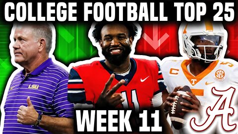 College Football Top 25 + Heisman Watch List | Week 11 | Tennessee & Alabama Fall