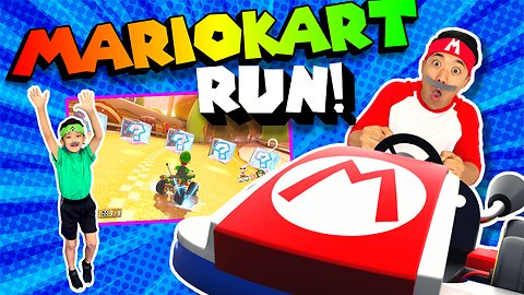 🏁🏎️ MARIO KART Kids Fitness Game 2 🌷 Flower Cup RACE | Brain Break Workout