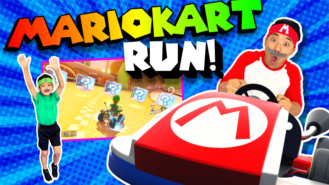 🏁🏎️ MARIO KART Kids Fitness Game 2 🌷 Flower Cup RACE | Brain Break Workout