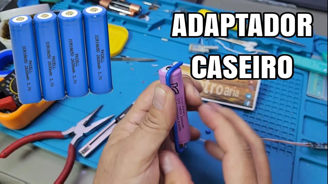 Adaptador caseiro para Bateria 18650