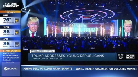 PRES. TRUMP TAKES STAGE AT YOUNG REPUBLICANS EVENT