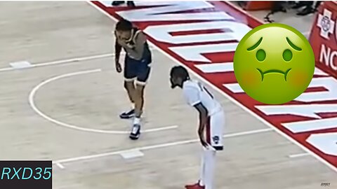 Basketball player pukes Mid game