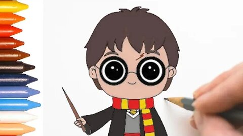 COMO DESENHAR HARRY POTTER KAWAII - PASSO A PASSO - FÁCIL
